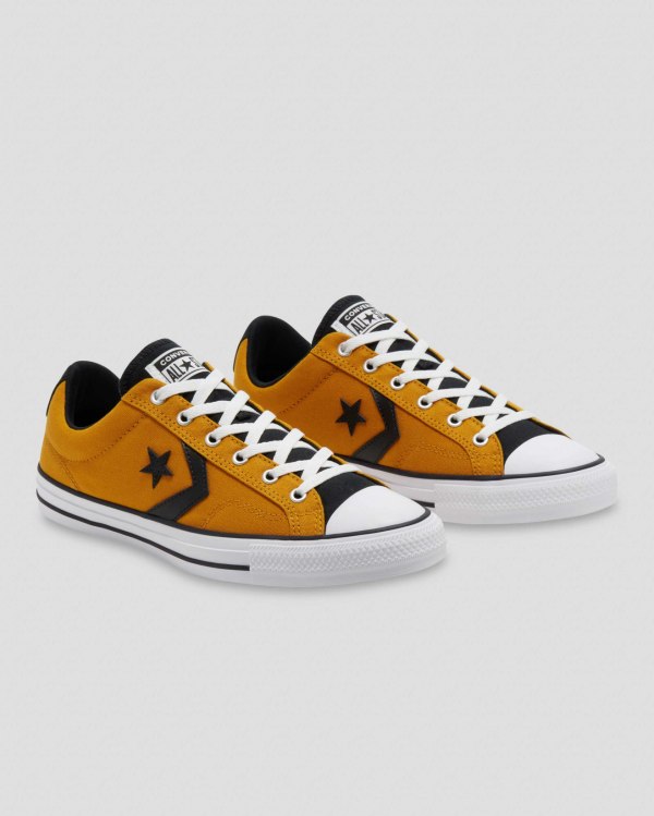 Converse Star Player Gul Sort Sko Danmark - Converse Lave Sneakers Herre - 62379OKLN